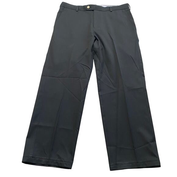 Peter Millar Wicking Pants Mens Black Straight 5 Pocket Performance Crown 34x28 - Picture 1 of 6